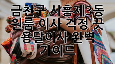 금천구 시흥제3동 원룸 이사? 걱정 끗! 용달이사 완벽 가이드
